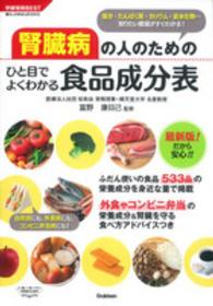 腎臓病の人のためのひと目でよくわかる食品成分表 学研実用best ; . 暮らしのきほんbooks||クラシ ノ キホン books