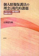 個人情報保護法の理念と現代的課題 プライバシー権の歴史と国際的視点