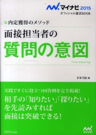 面接担当者の質問の意図 2015年度版 内定獲得のメソッド