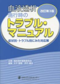 血液透析施行時のトラブル・マニュアル 症状別・トラブル別にみた対応策